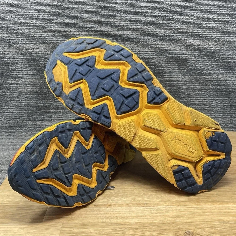 Hoka One One Challenger ATR 6 Shoes Men 11.5 Blue Yellow Trail Running Sneakers